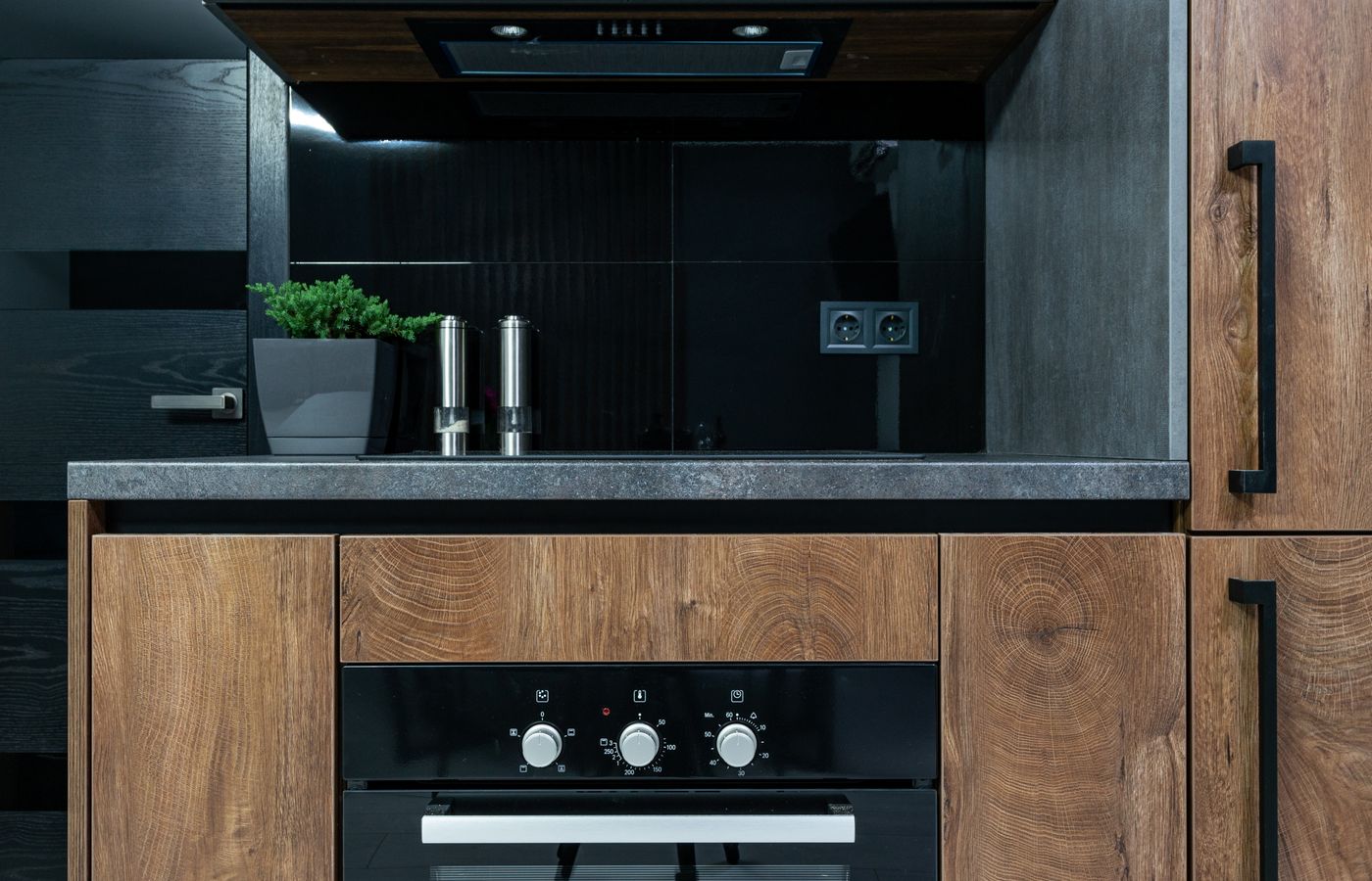 Open-plan kitchen with an island and built-in appliances — independent Amana appliance service